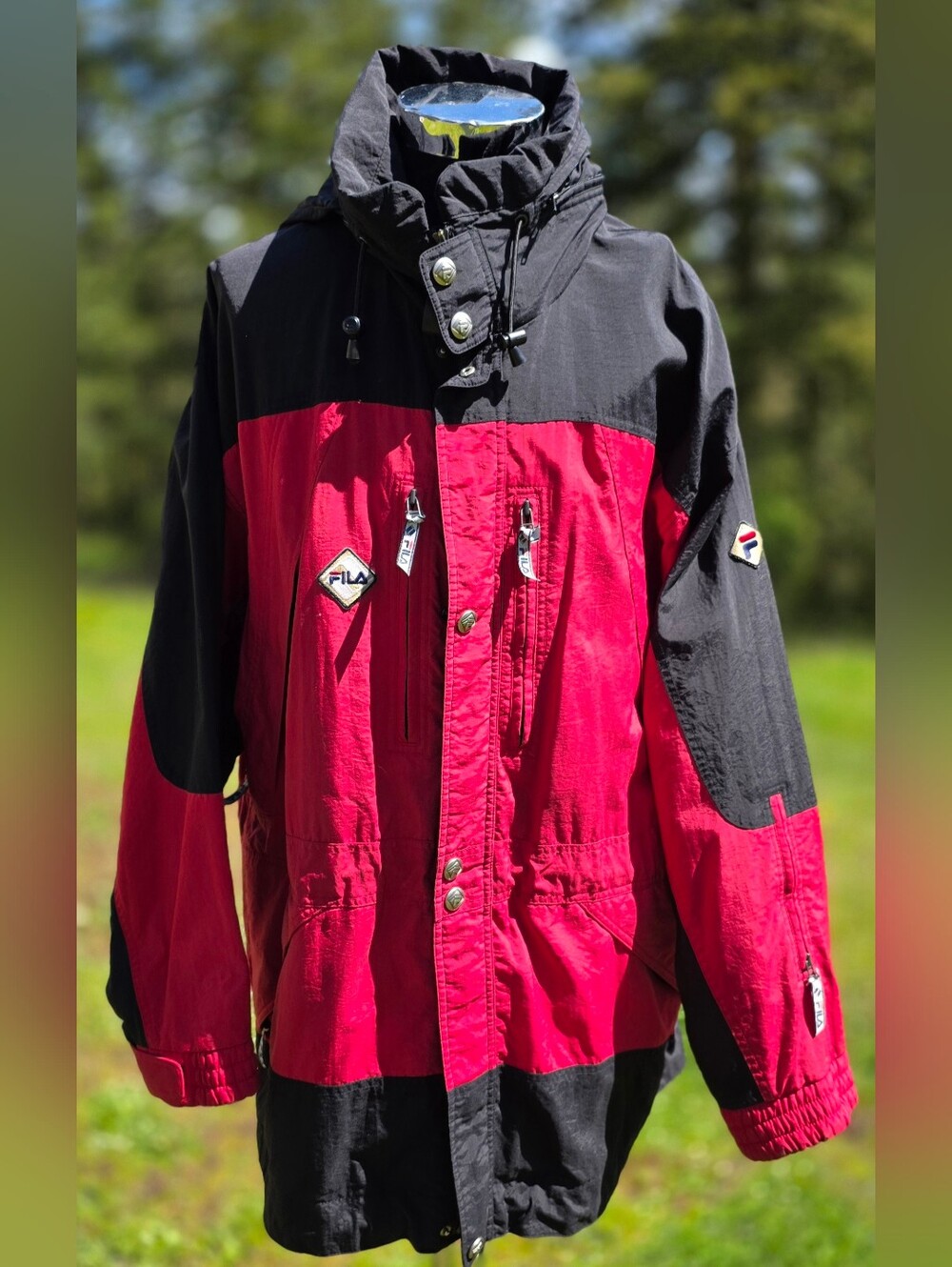 Vintage 90's Fila Italia International Colorblock Sports Parka Hooded Jacket XL